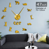 J'aime mon Devon Rex chat Silhouette numéros sans cadre miroir Surface Sticker mural décor Devon Rex chat bricolage grande horloge murale montre