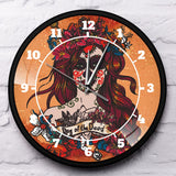 Crâne de sucre Design mur Art crâne fille jour des morts décor à la maison Calavera fille cadre en métal horloge murale mouvement de balayage précis