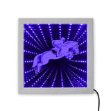 Kentucky Derby LED équestre éclairant infini miroir Tunnel Vision cadre en bois cheval cavalier envoûtant Tunnel de lumière miroir