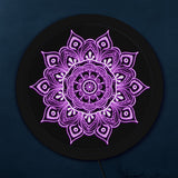 Motif de fleurs colorées Mandala LED éclairage signe complexe épanouir armure médaillon Yoga Studio multicolore suspendu