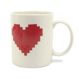 Livraison gratuite 1 pièce Cool sensible à la chaleur Pixel amour coeur tasse changement de couleur en céramique évolution tasse bureau café thé tasses et tasses