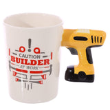 1 pièce perceuse électrique tasse nouveauté en forme de poignée en céramique outil tasse cadeaux pour papa outil tasse Garage décor, menuiserie outils constructeurs