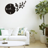 Note de musique volée de l'horloge Notes de musique volante mur Art musique Studio chambre décorative moderne horloge murale Rock n Roll cadeau