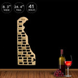 Delaware vin liège mur affichage carte Delaware bois découpe en forme de liège décor à la maison carte personnalisée bois carte cadeau pour nouvelle maison