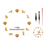 Chien de bande dessinée Golden Retriever animal de compagnie imprimé horloge murale chien race horloge suspendue moderne montre murale chien Golden Retriever cadeau commémoratif