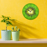 Fruits d'été Kiwi conçu vert horloge murale Kiwi fruits frais tranche horloge ronde Actinidia Berry cuisine décor mural horloge montre