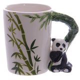 4 pièces tasse en céramique 5 Style Animal poignée tasse avec bambou décalque 12 oz