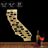 États-unis pays état en bois vin liège carte californie vin liège affichage mur carte californie mur décor maison Bar vin amateur cadeau