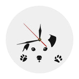 Peeping chien horloge murale abstraite Doggy mur Art décor à la maison carlin chien Peeping sur l'horloge main artisanat horloge humour Animal amant cadeau
