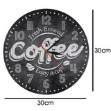 Café infusé frais profiter d'une tasse d'horloge murale café cuisine horloge murale café café Bar décor mural cadeau pour les accros au café