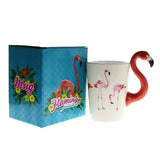 1 pièce Flamingo tasse à café Tropical Flamingo tasse la flamboyante en céramique rose flamant en forme de poignée Cermica tasses à café