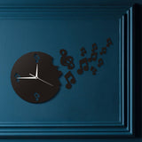 Note de musique volée de l'horloge Notes de musique volante mur Art musique Studio chambre décorative moderne horloge murale Rock n Roll cadeau