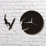 Horloge de surf montre cadeau d'été pour les amateurs de surf avides surfeurs 3D Art mural décor à la maison horloge de salon horloge murale moderne