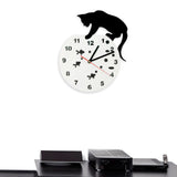 Chat sur un Fishbowl Adorable horloge murale Art chat et poisson décor maison chasseur Kitty chat moderne horloge murale chat Pet amoureux cadeau