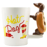 1 pièce 3D teckel saucisse chien tasse Unique saucisse Hot Dog drôle restauration rapide Bassotto chiot lait thé tasses à café