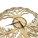 Horloge murale moderne géométrie sacrée fait main chef d'oeuvre rustique bois arbre de vie horloge murale arbre infini décor maison Zen