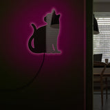 Relax Kitty chat miroir mural lumineux chaton chat miroir moderne acrylique miroir Art avec LED illumination chat Pet propriétaires cadeau