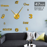 Bricolage Horloge géante montre horloges murales Horloge 3d bricolage acrylique miroir autocollants décoration de la maison salon Quartz grande aiguille mains