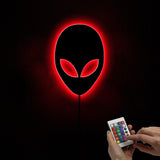 Alien tête mur miroir décor à la maison Design moderne martiens miroir décoratif avec LED rétro-éclairage soucoupe homme suspendu acrylique miroir