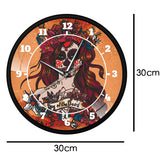 Crâne de sucre Design mur Art crâne fille jour des morts décor à la maison Calavera fille cadre en métal horloge murale mouvement de balayage précis