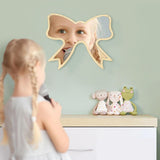 Papillon cravate acrylique miroir mural avec dos en bois cosmétique maquillage miroir fille chambre pépinière suspendus décoration murale cadeau pour elle