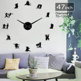 Salon danse mur Art bricolage grande taille horloge murale Social danse Studio mur décor sans cadre grande taille mur montre danseurs cadeau