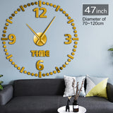 Sans cadre grand miroir acrylique horloge murale autocollant Art mural de luxe décor à la maison 3D bricolage géant horloge murale Kit silencieux mouvement de balayage