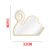 Miroir magique pour enfants en bois de cygne et acrylique miroir de maquillage bébé enfants fille chambre cygne princesse miroir mural décoratif