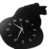 Japonais Adorable chat noir pendule horloge chat drôle Fnny chat balançant queue horloge murale Kit chat décoration murale chaton amoureux cadeau