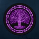 Druidic Yggdrasil arbre de vie LED enseigne au néon Style celtique Logo Viking nordique mythologie païenne gothique Talisman éclairage mural décor