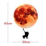 Pendule lune dorée horloge murale balançant sur la lune espace galaxie décor maison Supermoon horloge pleine lune avec balancier balançant