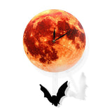 Pendule lune dorée horloge murale balançant sur la lune espace galaxie décor maison Supermoon horloge pleine lune avec balancier balançant