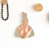 Princesse décoratif mur miroir fille chambre suspendus mur Art Haning acrylique bois miroir sécurité maquillage miroir pour pépinière enfants chambre