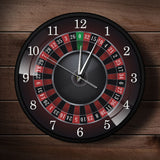 Roulette Horloge Murale Avec Cadre En Métal Noir