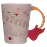 1 pièce musique guitariste Cearmic tasse à café guitare acoustique poignée tasse avec Notes de musique musiciens thé tasse cadeau pour musique Freaks