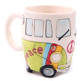 camping-car Van tasse à café en céramique rétro Bus tasse Splittie Funky cadeau boîte dessin animé Mini panier tasses à café tasses