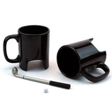 Livraison gratuite 1 pièces Creative 300 ml tasse de Golf café en céramique noire avec poignée de Golf forme stylo personnalité tasses en céramique et tasse