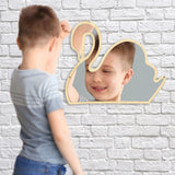 Miroir magique pour enfants en bois de cygne et acrylique miroir de maquillage bébé enfants fille chambre cygne princesse miroir mural décoratif