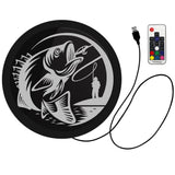 LED de pêche illuminé Plexi verre affichage signe poisson bar de mer éclairer Logo LED panneau suspendu pêcheur personnalisé décor à la maison