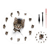 Chatons dans le trou du papier mignon enfant chambre pépinière horloge murale Kitty jouer moderne horloge murale chat Art décor imprimé montre murale