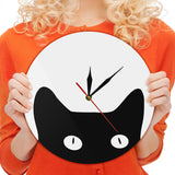 Peeping chat Cuties pépinière et chambre d'enfant Animal horloge murale drôle fou chat dame horloge murale Cheeky chaton décoratif montre murale