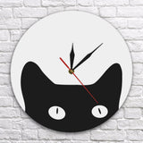 Peeping chat Cuties pépinière et chambre d'enfant Animal horloge murale drôle fou chat dame horloge murale Cheeky chaton décoratif montre murale