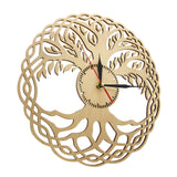 Horloge murale moderne géométrie sacrée fait main chef d'oeuvre rustique bois arbre de vie horloge murale arbre infini décor maison Zen