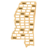 Le Magnolia état Mississippi état vin liège carte Mississippi bois liège affichage Collection bois artisanat carte accueil Bar mur décor