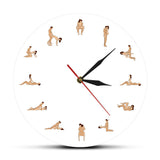 Sexy érotique moderne nouveauté horloge murale 12 Positions de sexe décoratif mur montre Kama Sutra adulte mur Art drôle sexe cadeau pour Couple