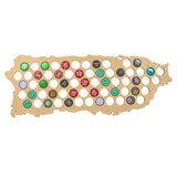 Casquette de bière murale carte de porto Rico carte en bois panneau d'affichage artisanat en bois pour casquette collecteur buveur de bière porto Rico Art carte