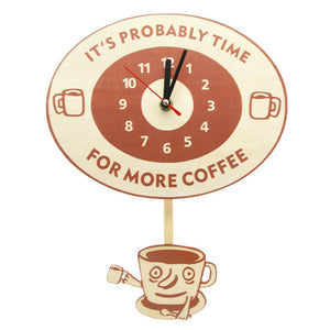 Heure pour plus de café citation inspirante café horloge murale avec tasse oscillante café horloge décorative horloge murale montre café amoureux cadeau