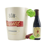 1 pièce bouteille de vin en forme de poignée en céramique tasse à café partie boisson bière tasse Bon appétit bureau maison boire tasse