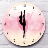 Fille chambre décor Ballet fille princesse rose horloge murale bébé fille danse horloge murale ballerine mobile jambe danse horloge montre