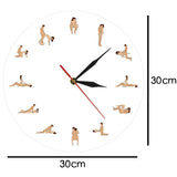 Sexy érotique moderne nouveauté horloge murale 12 Positions de sexe décoratif mur montre Kama Sutra adulte mur Art drôle sexe cadeau pour Couple